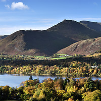 Buy canvas prints of Derwent Water and Grisdale Pike in Autumn Colours. by Philip Veale