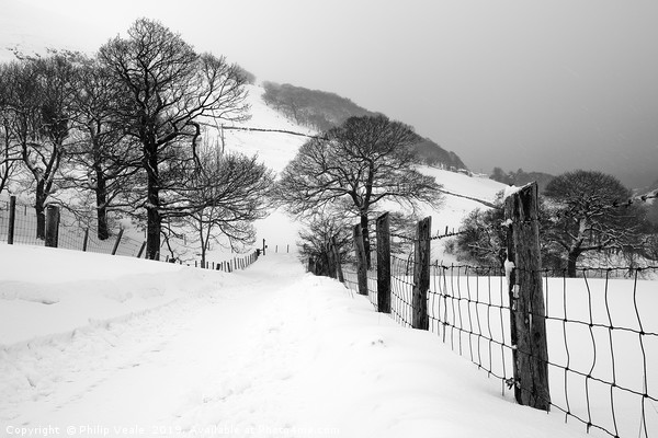 Reservoir Road Cwmtillery during heavy snowfall. Picture Board by Philip Veale