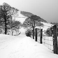 Buy canvas prints of Reservoir Road Cwmtillery during heavy snowfall. by Philip Veale