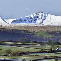 Buy canvas prints of Pen y Fan and Cribyn's Snow Covered Peaks. by Philip Veale