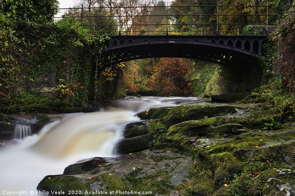 Smarts Bridge over the River Clydach in Autumn. Picture Board by Philip Veale