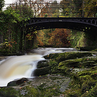 Buy canvas prints of Smarts Bridge over the River Clydach in Autumn. by Philip Veale