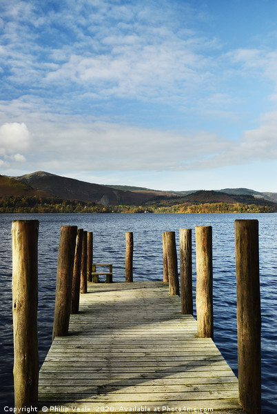 Derwent Water Jetty at Dawn. Picture Board by Philip Veale
