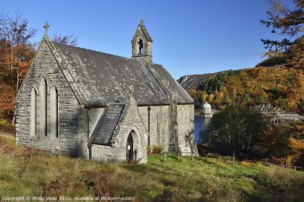 Tranquil Nantgwyllt Church: Autumn's Sentimental E Framed Mounted Print by Philip Veale