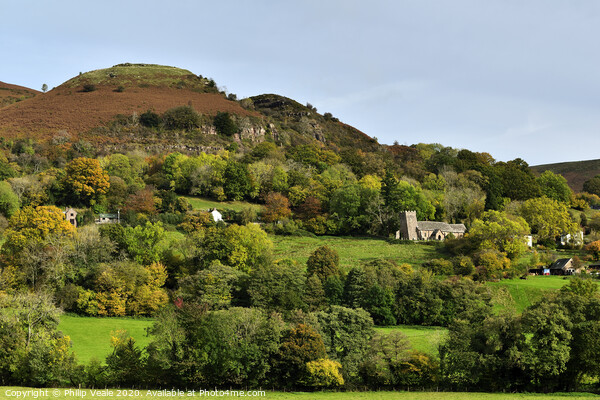 St. Martin's Church, Cwmyoy in Autumn. Picture Board by Philip Veale