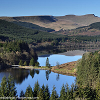 Buy canvas prints of Brecon Beacons and Pentwyn Reservoir Reflection. by Philip Veale