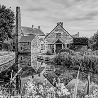 Buy canvas prints of Lower Slaughter Mill, Monochrome Digital Sketch. by Philip Veale