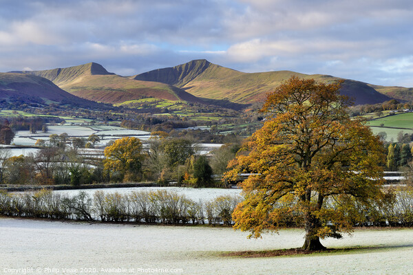 Brecon Beacons Frost-Kissed Autumn Dawn. Picture Board by Philip Veale