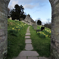 Buy canvas prints of St Issui's Parish Church, Partrishow in Spring. by Philip Veale