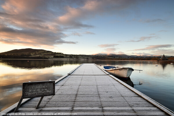 Gentle Dawn Over Llangorse Lake Picture Board by Philip Veale