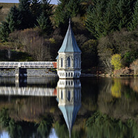 Buy canvas prints of Pontsticill Reservoir Tower Reflection. by Philip Veale