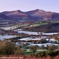 Buy canvas prints of Brecon Beacons awake on a frosty morning. by Philip Veale