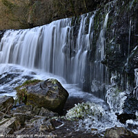 Buy canvas prints of Sgwd Isaf Clun Gwyn Frosty Embrace. by Philip Veale