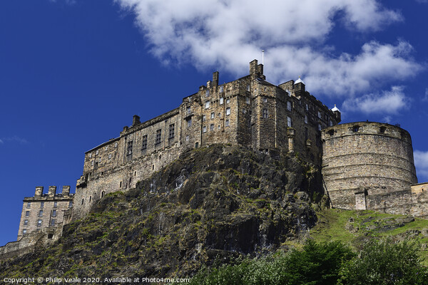 Edinburgh Castle Dominating the Scottish Skyline. Picture Board by Philip Veale