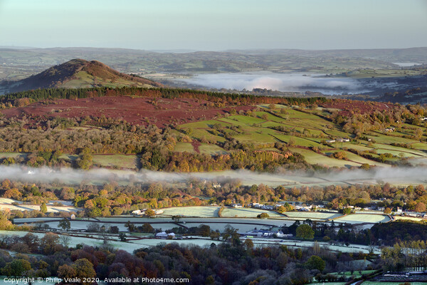 Buckland Hill and Llangorse Lake in Autumn. Picture Board by Philip Veale