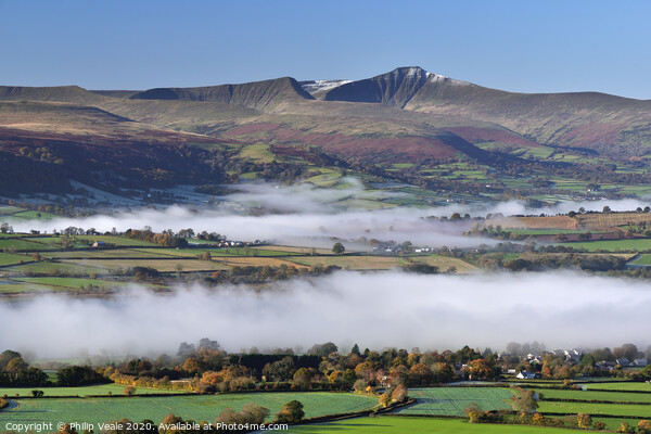 Brecon Beacons with Dawn's Dragon Breath. Picture Board by Philip Veale