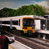 Buy canvas prints of Train on the Platform  by David Reeves - Payne