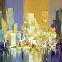 Buy canvas prints of Manhattan Skyline by David Reeves - Payne