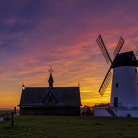 Buy canvas prints of Lytham Windmill at Sunset by Shafiq Khan