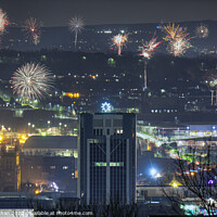 Buy canvas prints of Fireworks over Blackburn on New Years Day by Shafiq Khan