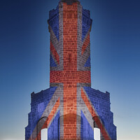Buy canvas prints of Darwen/Jubilee Tower, Lancashire - Light Painted with the Union Jack by Shafiq Khan