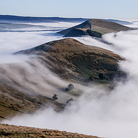 Buy canvas prints of Clouds pouring over the ridge at Mam Tor during an by Chantal Cooper