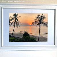 Buy canvas prints of Photo of a framed wall art sunrise picture. by Geoff Childs