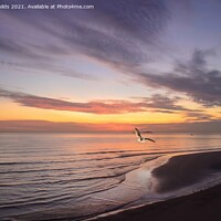 Buy canvas prints of  Colourful pink and gray cirrostratus cloudy sea water tropical  by Geoff Childs