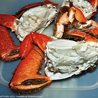 Buy canvas prints of Seafood serving of Spanner or Red Frog Crab. Clean by Geoff Childs