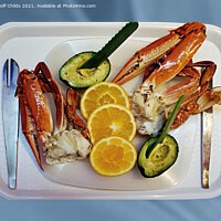 Buy canvas prints of A platter of freshly caught and cooked Blue Swimme by Geoff Childs
