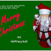 Buy canvas prints of  Christmas theme image with Xmas Greeting  by Geoff Childs