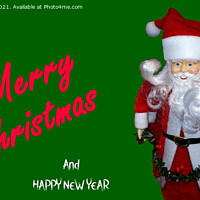 Buy canvas prints of  Christmas theme image Message with Santa. by Geoff Childs