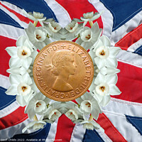 Buy canvas prints of Memorial image of Queen Elizabeth on the Union Jack. by Geoff Childs