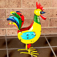 Buy canvas prints of Children's Nursery wall art - Colourful Rooster artwork. by Geoff Childs