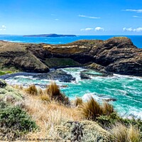 Buy canvas prints of Colourful seascape of the wild rugged and scenic West Coast of T by Geoff Childs