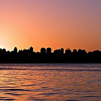 Buy canvas prints of City sunset Sydney Harbour Bridge. by Geoff Childs