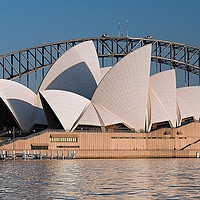 Buy canvas prints of Sydney Harbour Bridge, city landscape by Geoff Childs