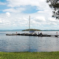 Buy canvas prints of Murrays Beach Jetty, Lake Macquarie. by Geoff Childs