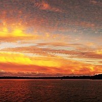 Buy canvas prints of Colourful Lake Sunset at Lake Macquarie by Geoff Childs