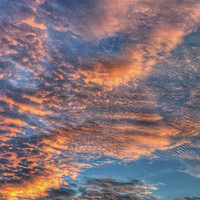 Buy canvas prints of Magnificent orange cloud coastal sunrise view. Aus by Geoff Childs