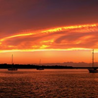 Buy canvas prints of Golden sunrise seascape awesome panorama.  by Geoff Childs