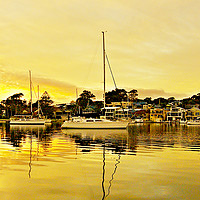 Buy canvas prints of Golden Reflections Sunrise. by Geoff Childs