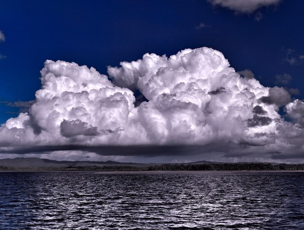 Magnificent Cumulus white cloud in blue sky. Austr Picture Board by Geoff Childs