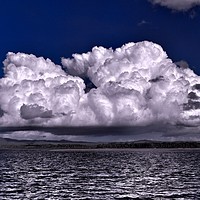 Buy canvas prints of Magnificent Cumulus white cloud in blue sky. Austr by Geoff Childs