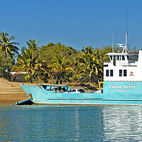 Buy canvas prints of Transporter Ferry delivering goods to a tropical i by Geoff Childs