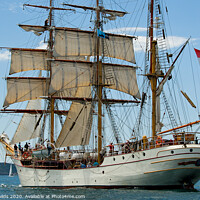 Buy canvas prints of Tallship Bark Europa under sail. by Geoff Childs