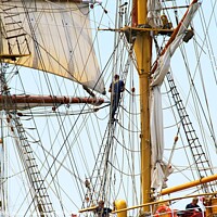 Buy canvas prints of  The Rigging tall ship Europa. by Geoff Childs