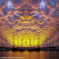 Buy canvas prints of Orange coloured altocumulus cloud sunset. by Geoff Childs
