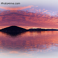 Buy canvas prints of Pink Tropical Island Sunrise Seascape by Geoff Childs