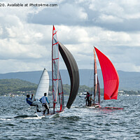 Buy canvas prints of Children sailing racings sailboats. by Geoff Childs